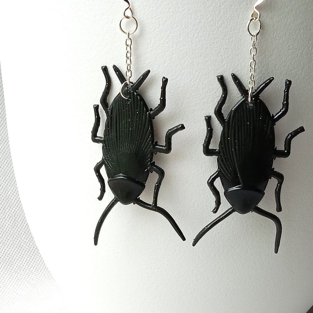 Handmade Cockroach Earrings